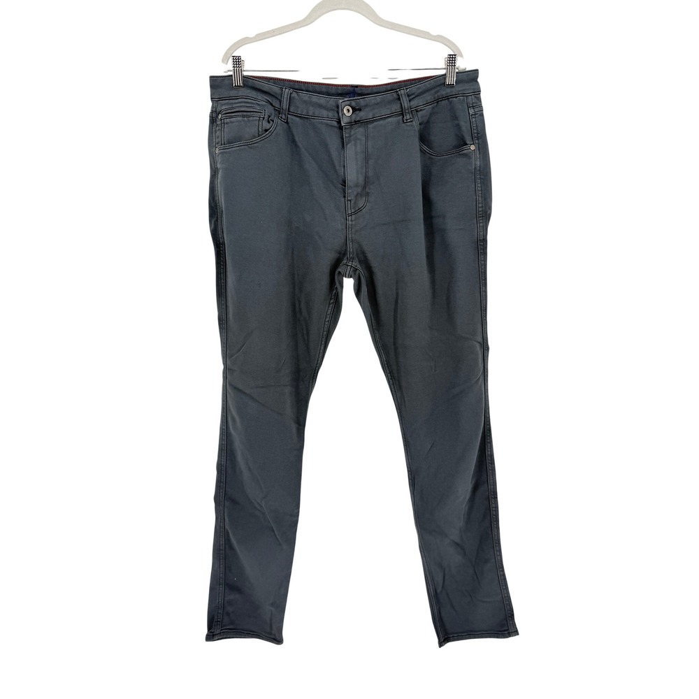 Johnnie-O Mens Charcoal Gray Pants Slim Straight Stretch Size 38x34 Preppy 5 Poc